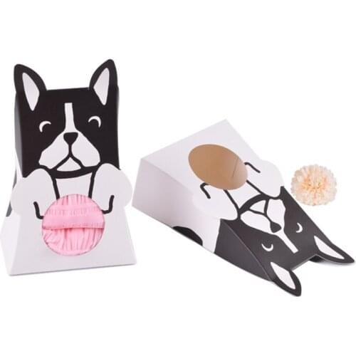 25pcs Cartoon Black Savate Dog Animal Candy Box Gift Paper Wedding Favors Home Christmas New Year Party Decoration Kids Birthday