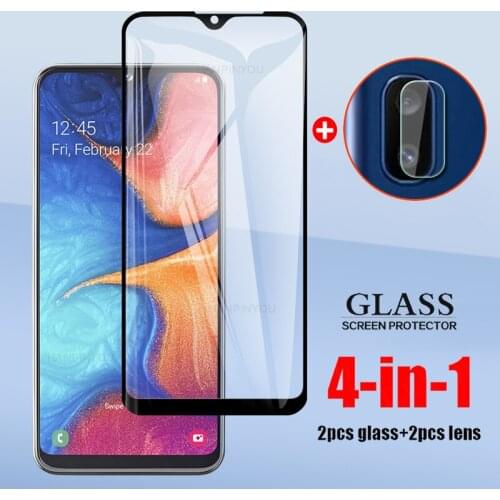 4 In 1 For Samsung Galaxy A20e A202F 5.8" Full Cover Tempered Glass For Samsung A10e 5.83" Camera Lens Screen Protector Glass