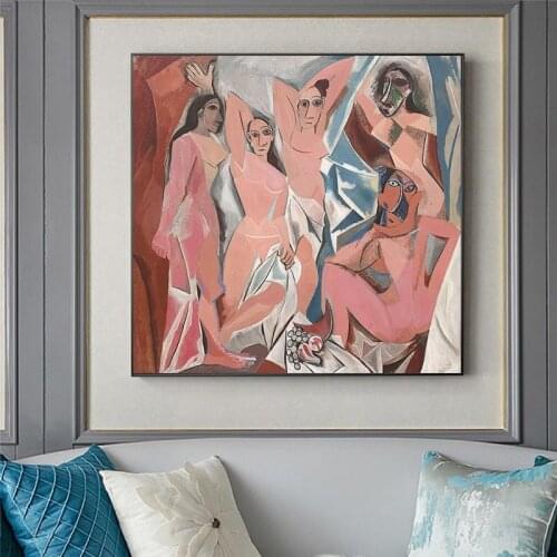 Abstract Famous Canvas Paintings By Picasso Reproductions on The Wall Modern Wall Art Posters and Print for Living Room Decor