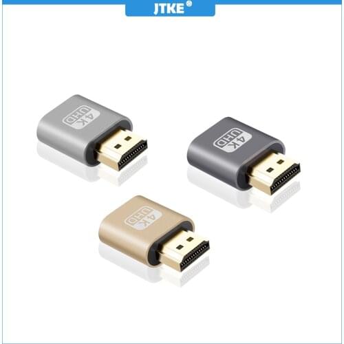 VGA Virtual Display Adapter HDMI-compatible DDC EDID Dummy Plug Headless Ghost Emulator Lock Plate Up To 1920x1080