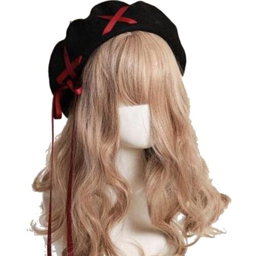 11 Colors Lolita Berets Wool Blend Hat Women Girls Lace-up Sailor Style Preppy Chic College Students Cap