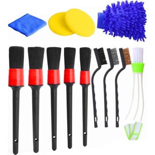 Long Lasting Bristles Absorbent Deep Cleaning Automotive Detail Brushes Kit for Console