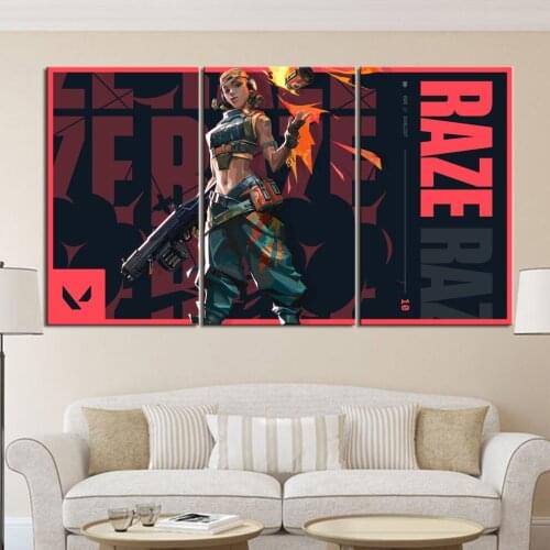 Home Decor Modular Canvas Picture 3 Valorant Game bedroom a living room Poster Home Canvas Painting Wholesale