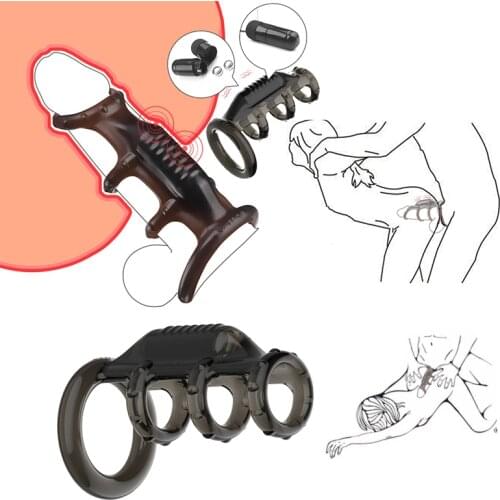Penis Ring Cock Delay Ejaculation Stretchy Intense Clit Stimulation Silicone Tongue Vibrator Sex Toys For Couple Adults Products