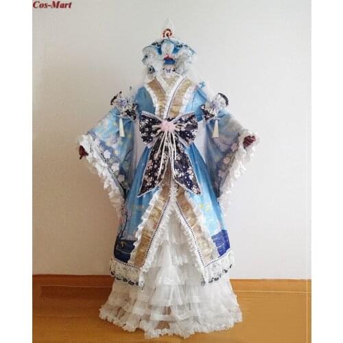 Hot Game Touhou Project Saigyouji Yuyuko Cosplay Costume Gorgeous Formal Dress Activity Party Role Play Clothing Custom-Make