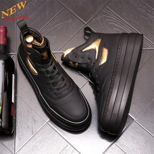 White Black Men Casual Shoes Hip Hop High Tops Sneakers Sports Shoes Height Increasing Shoes Trainers Zapatillas Hombre