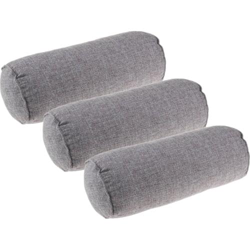 3 PCS Neck Roll Pillow for Sleeping- Cylinder Round Cushion for Cervical Support - Memory Foam Bolster for Neck, Spine, Lumbar