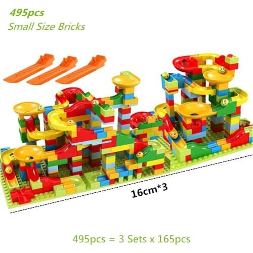 Marble Race Run Block Variety Funnel Slide Track Building Blocks Small Size Kit Bricks Ideas DIY Kids Toys For Children Gifts