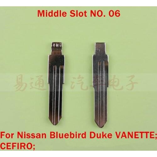 Middle Slot NO. 06 Car Remote Key Blade For Nissan Bluebird Duke VANETTE CEFIRO Modified Flip Remote Key Shell Blade Repacemet