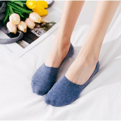 10 pieces = 5 pairs Spring summer women socks Solid color fashion wild shallow mouth invisible boat socks felmen slipper sock