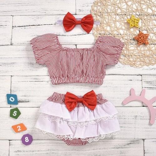 Baby Girl Clothes Fashion Newborn Infant Autumn 3Pcs Set Cotton T-shirt Pants Headband Fall Toddler Outfits Girls Clothing Suit