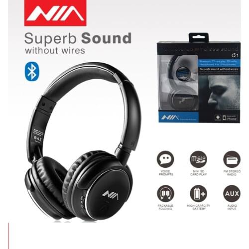 Original NIA Q1 Bluetooth Headphone Wireless Sport Headsets Foldable Bluetooth Earphone with Microphone APP Control