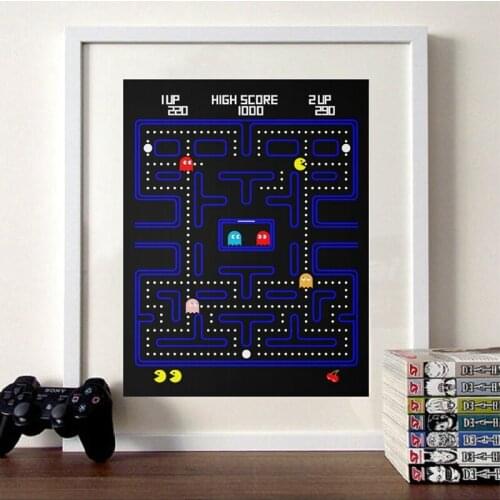 Video Game Poster Retro Gaming Wall Art Canvas Painting Arcade Game Geek Prints Boys Room Decor
