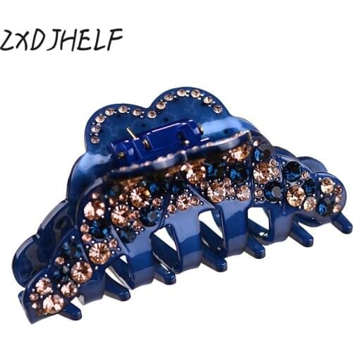 Simple Geometric Acrylic Hairpins Women Shiny Crystal Hair Claws Clamps Ladies Elegant Rhinestone Hair Accessories F105