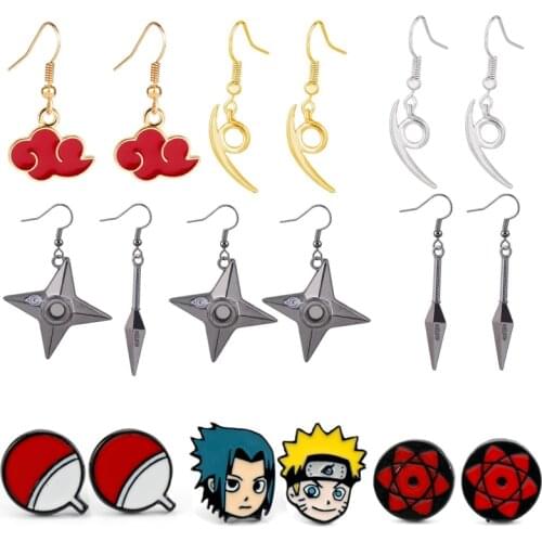2021 Naruto Akatsuki Red Cloud Earrings for Women Girl Stud Earring Creative Jewelry Anime Fans Gift Dangle Earing