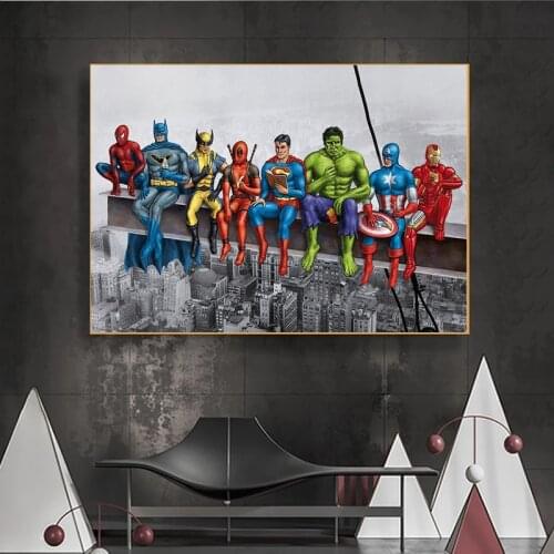 Funny Movie Canvas Paintings Marvel Avengers Superhero Posters and Prints Wall Art Pictures for Living Room Home Decor Cuadros