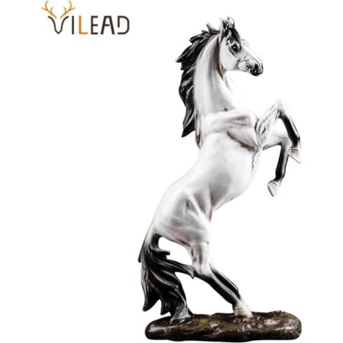 VILEAD Resin Horse Statue Morden Art Animal Figurines Office Home Decoration Accessories Horse Sculpture New Year Gifts