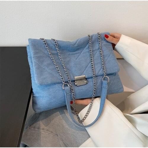 Simple Chain Shoulder Bag Wome 2021 Luxury Trend Large Capacity Handbag Female Brand Design Fashion PU Leather Crossbody Bag