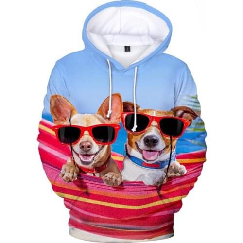 Popular 3D Dog Hoodies Men Sweatshirts Women Streetwear Autumn Print Cute Animal Hip Hop Hooded Casual Boys Girls Pullovers