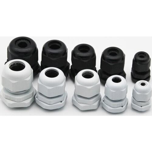4/10/20pieces Cable Gland IP68 Waterproof Cable Wires Entry White Black Nylon Plastic Connector PG7 PG63 M12 M18 M32