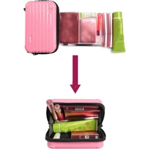 Hard Shell Storage Cosmetic Bag Waterproof Mini Two Zipper Handbag -MX8
