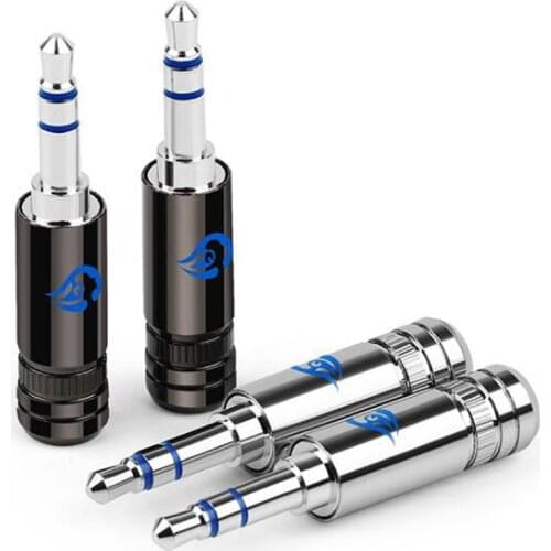 1pair Brass copper aurora rhodium plated 3.5 stereo plug 3.5mm three-pole plug