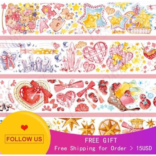 1 Loop Dailylife Decorative Journal Washi Tape Sample Stars Love Take Paper