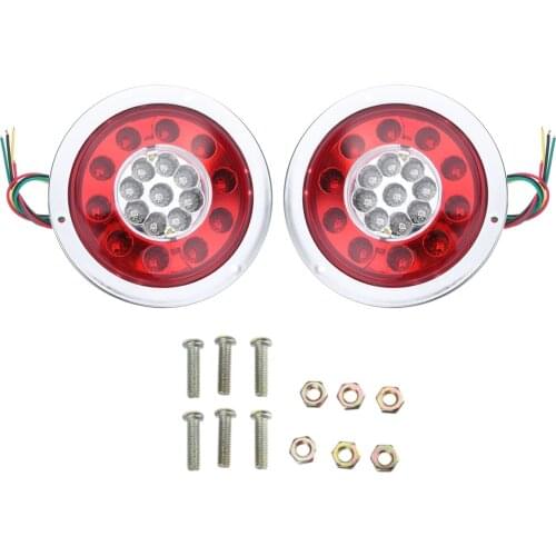 2pcs 19 LED car trailer truck round tail brake waterproof light turn signal brake light side light
