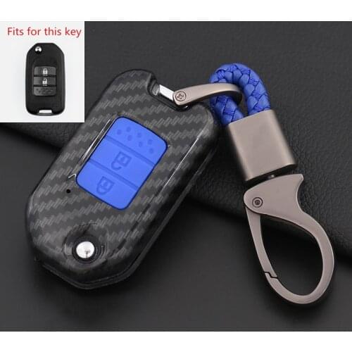 2019 Anti-fall Carbon fiber silicone Car Key Cover Case For Honda FIT XRV VEZEL CITY JAZZ CIVIC HRV Civic Crider CRV folding New