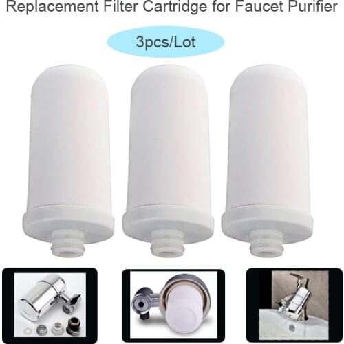 3pcs/Lot activated carbon ceramic Replacement Water Filter Cartridges for Kitchen aucet Mounted Tap Water Purifier