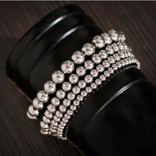 4/5/6/8 Mm Bracelets For Men Women Jewelry Beaded Bracelet Femme Charms Handmade Personality Men Accessories Simplicity Armband