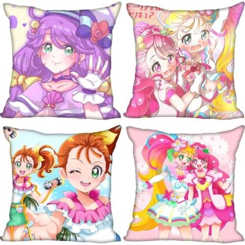 Anime Tropical-Rouge! Precure Pillow Case High Quality Satin Fabric Pillowcase Decorative Pillow Cover Wedding Decorative 0318