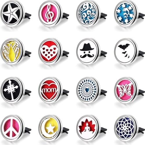 Aromatherapy Car Vent Clip Stainless Steel Magnetic Perfume Essential Oil Diffuser Aroma Locket Pendant Air Freshener