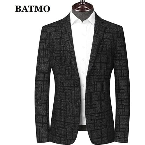 BATMO 2021 new arrival high quality Plaid blazer men,male jackets ,plus-size M-4XL M2272