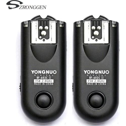 YONGNUO RF603II Wireless Flash Trigger 2 Transceivers For Nikon D700 D300 D3100 D600 D610 Canon 5D Mark II III 6D 500D