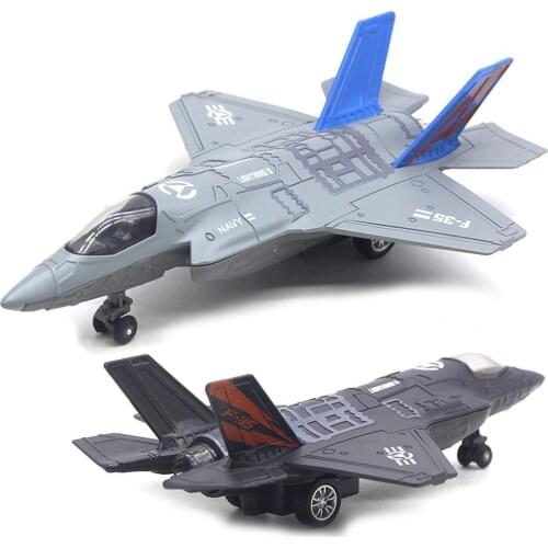 Large Alloy Pull Back F-35 Fighter Aircraft Model Music LED Airplane Toy Gift
