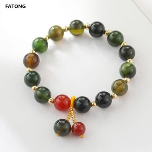 Natural agate bracelet female gemstone bracelet elastic pendant lady gemstone jewelry does not fade
