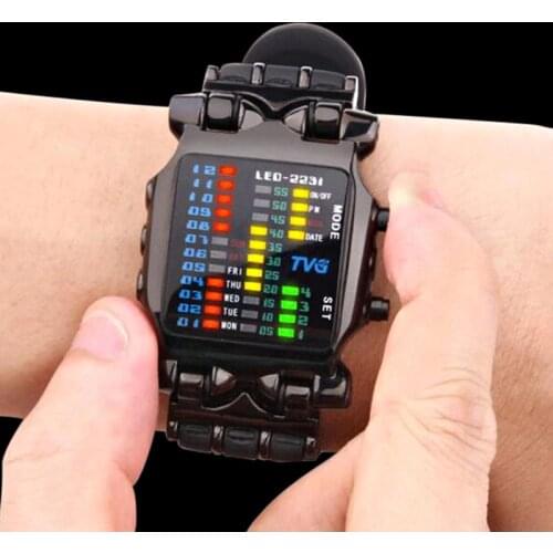 Luxury Brand TVG Watches Men Fashion Rubber Strap LED Digital Watch Men 30M Waterproof Sports Militar Watches Relogio Masculino