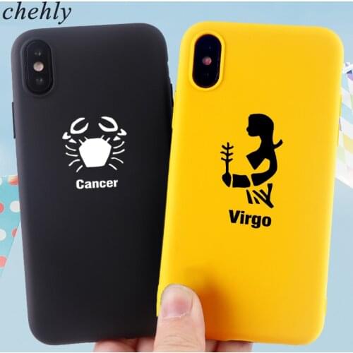 Twelve constellations Phone Case for iPhone 6s 7 8 11 Plus Pro X XS Max XR Cases Soft Silicone Fitted TPU Back Accessories Cover