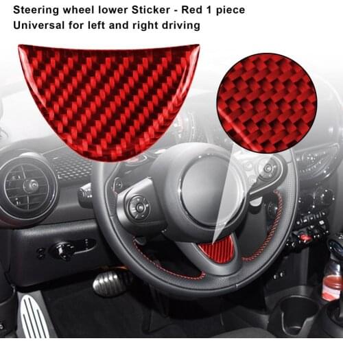 Wheel Trim Cover Decorative Eco-friendly Red Car Interior Steering Wheel Bottom Trim Sticker for BMW Mini Cooper R55 R56 R60 R61