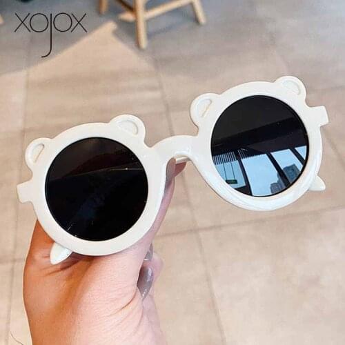 XojoX Cute Bear Kids Sunglasses Vintage Colorful Girls Boys Visor Eyeglasses Fashion Decorative Children Sun Glasses