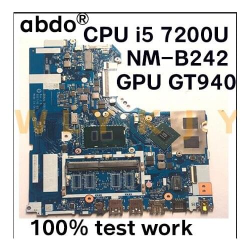 DG421 DG521 DG721 NM-B242 for Lenovo 320-15IKB 320-15ISK notebook motherboard CPU i5 7200U GPU GTX940M DDR4 100% test work