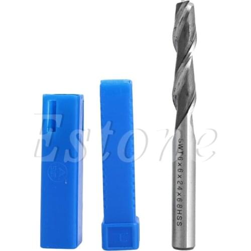 5Pcs 2 Flute 6mm HSS Aluminum Milling Cutter Carbide End Mill CNC Bit Spiral Bits HSS-Al High Speed Steel Extra Long Extended