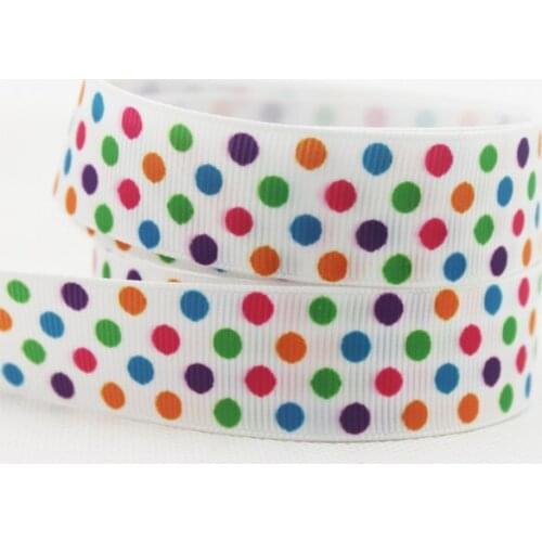 [IuBuFiGo] Free Shipping 7/8" 22mm Dots printed grosgrain ribbon Hair Accessories DIY handmade Bow ribbons 50yards/roll XZD-919