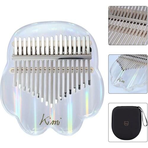 Kalimba Acrylic 17 Key Transparent Thumb Piano with Tuner Hammer Gig Kalimba Material Acrylic Color transparent