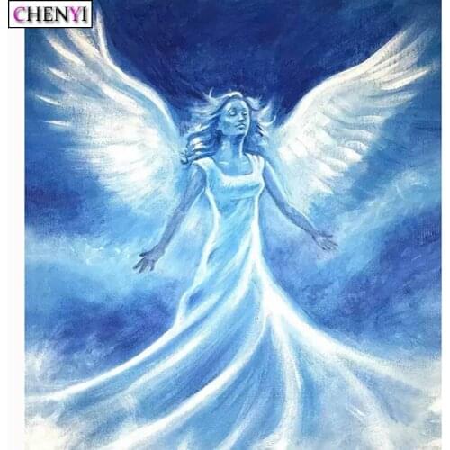 CHENYI 5D DIY Diamond Painting Angel Girl Full Diamond Art Embroidery Kit Cross Stitch Mosaic Picture Home Decor Handmade Gift