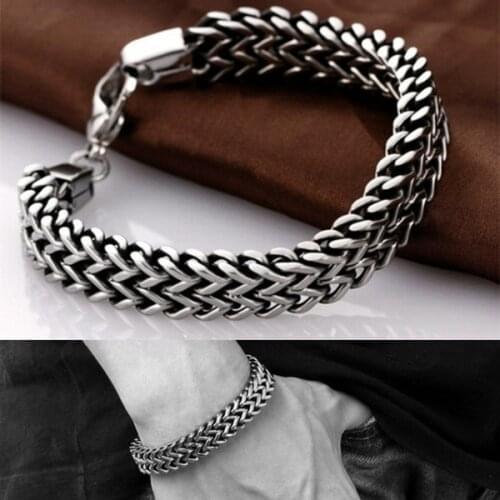 Trendy Men Slimming Bracelets Bangles 5mm/10mm Silver Plated Wrist Band Hand Chain Jewelry For Mens Gift