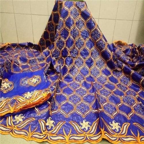 Latest african bazin riche fabric african lace fabric wedding 7yard gold swiss lace fabric for dress cotton bazin brode 66-342