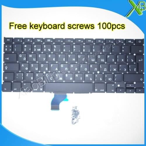 Brand New For MacBook Pro Retina 13.3" A1502 RU Russian keyboard+100pcs keyboard screws 2013-2015 Years