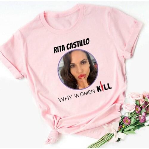 New Why Women Kill T Shirt Vern Alma Rita T-Shirt Pink Women Clothes Female Clothing Vintage Streetwear Short Sleeve T-Shirts